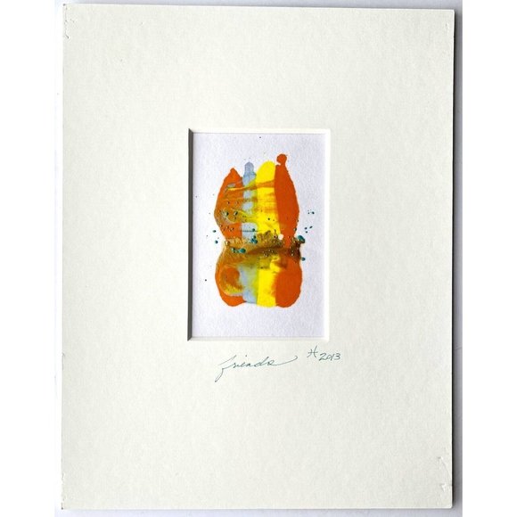 Original Art ‘Friends’ Encaustic Wax Painting Matted 14”x11" Frame Ready - Picture 2 of 5